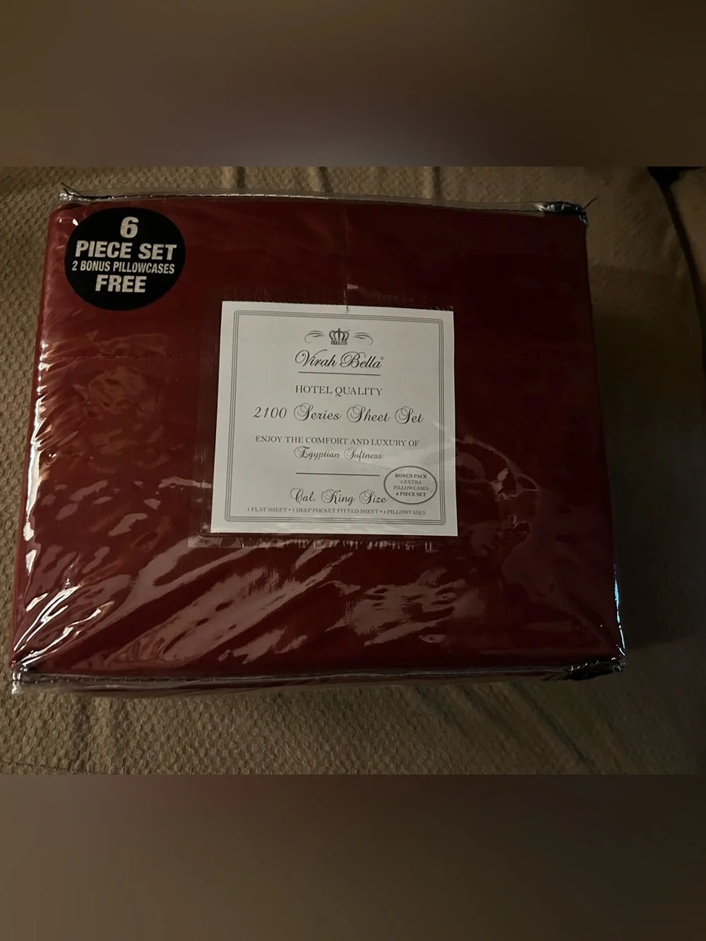 Hotel Quality Crimson Red Sheet Set - 6 Piece
